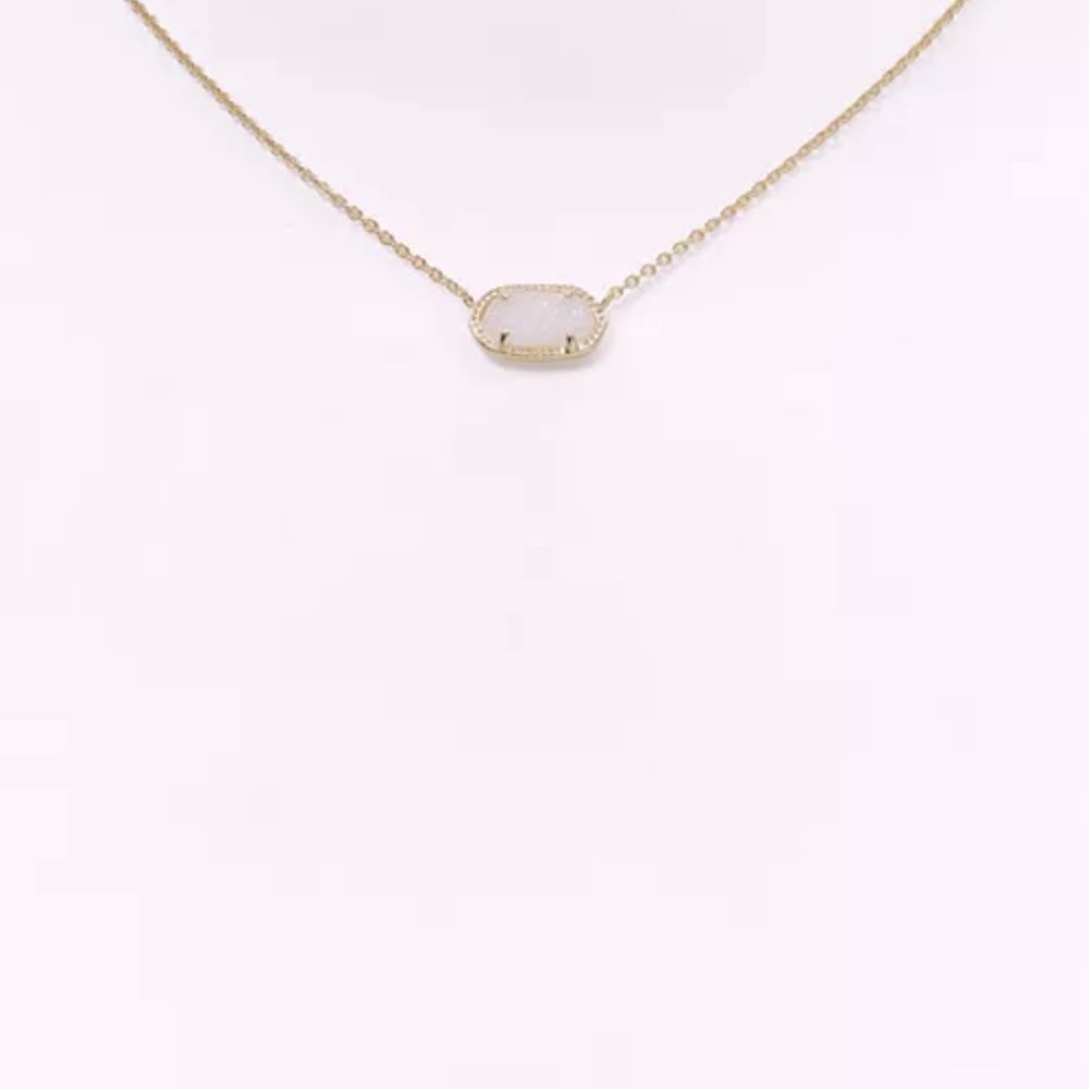 Kendra Scott Elisa Gold Pendant Necklace in Iridescent Drusy - Picture 3 of 7